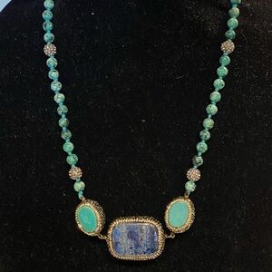 Turquoise and lapis 24 inch necklaces, authentic stones beautiful condition